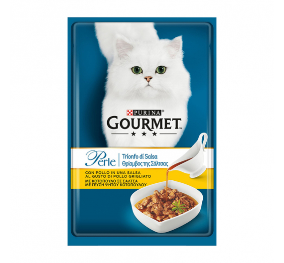 Purina Gourmet Perle Φιλετάκια ''Θριαμβος'' της Σάλτσας με Κοτόπουλο 85gr