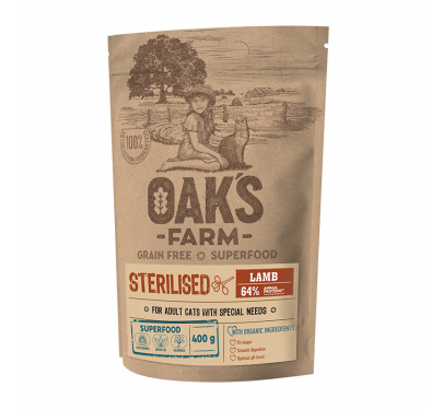 Oak's Farm Grain Free Adult Sterilised Lamb 400g