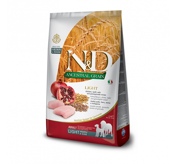 N&D Low Grain Chicken & Pomegranate Adult Light Med/Maxi 12kg