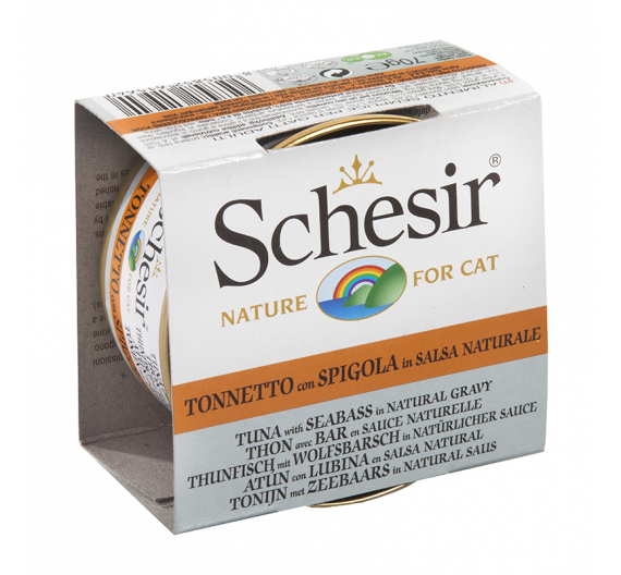 Schesir Cat Natural Gravy Sauce Τόνος με Λαυράκι 70gr