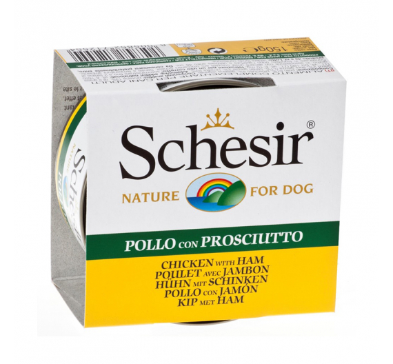 Schesir Dog Jelly Φιλετάκια Κοτόπουλο με Ζαμπόν 150gr