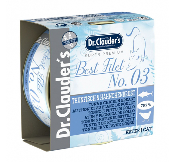 Dr Clauder's Cat Best Filet No3 Tuna & Chicken Breast 70gr