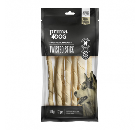 Prima Dog Chewbones White Twisted Sticks 100gr