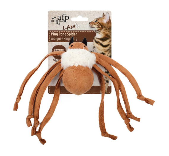 AFP Παιχνίδι Lambswool Ping Pong Spider 14x9x4cm με Catnip