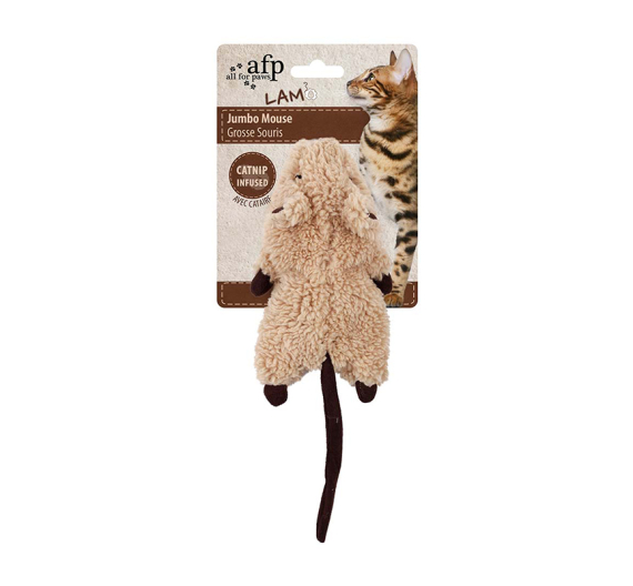 AFP Παιχνίδι Lambswool Jumbo Crinkle Rodent 19x19x7cm με Catnip