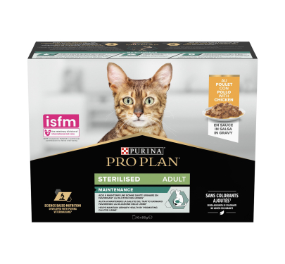 Purina Pro Plan Sterilised Κοτόπουλο σε Σάλτσα Multipack 10x85gr