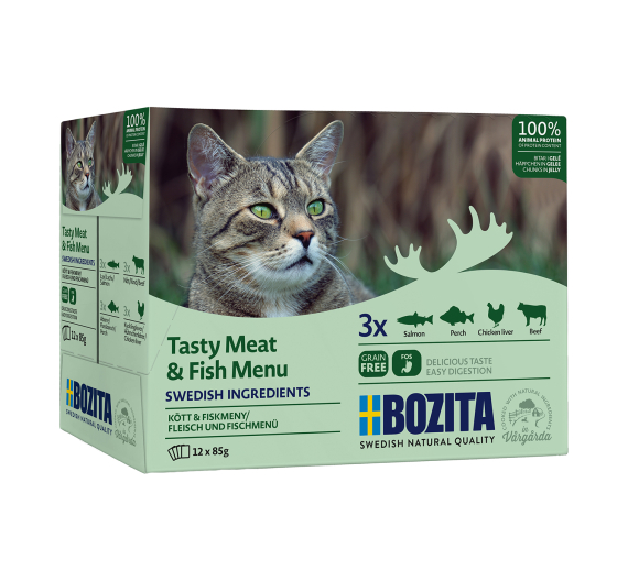 Bozita Multibox Meat & Fish Menu σε Ζελέ 12x85gr