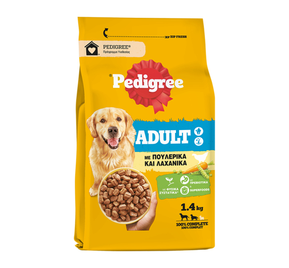 Pedigree Adult Πουλερικά & Λαχανικά 1.4kg