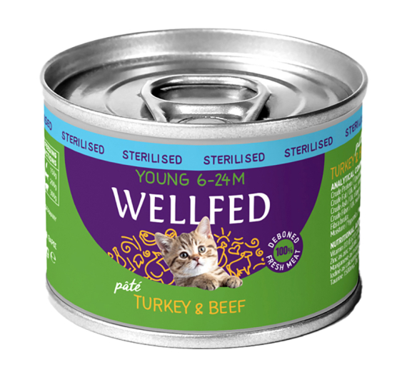 Wellfed Young Sterilised Turkey & Beef 200gr