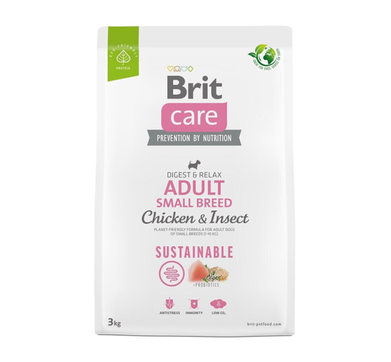 Brit Care Sustainable Dog Adult Small Chicken & Insect 3kg