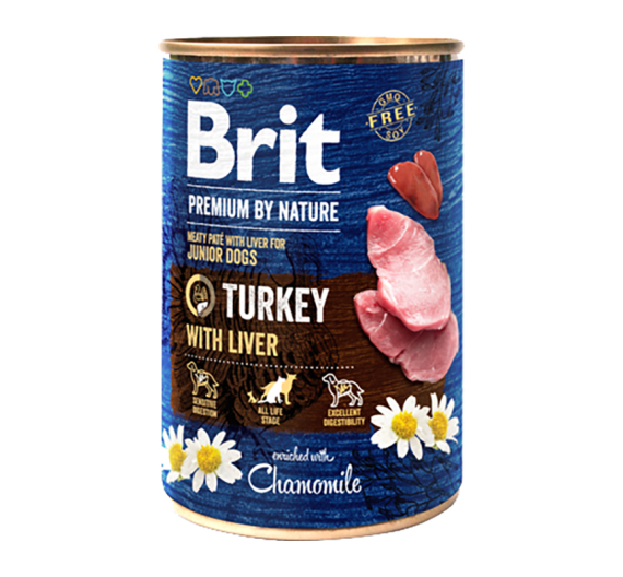 Brit Premium By Nature Puppy Cans Turkey With Liver 400gr