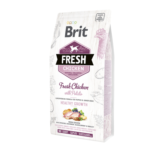 Brit Fresh Chicken Dog Junior Healthy Growth 12kg