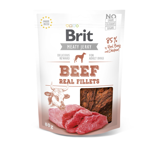 Brit Dog Snack Jerky Beef Fillets 80gr