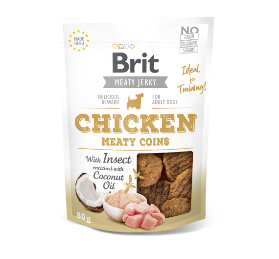 Brit Dog Snack Jerky Chicken & Insect Meaty Coins 80gr