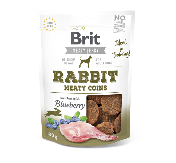 Brit Dog Snack Jerky Rabbit Meaty Coins 80gr