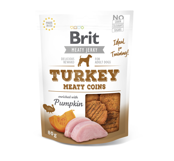 Brit Dog Snack Jerky Turkey Meaty Coins 80gr