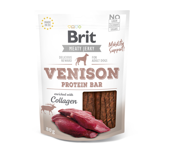 Brit Dog Snack Jerky Venison Protein Bar 80gr