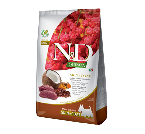 N&D Quinoa Grain Free Skin & Coat Venison Mini 2.5kg