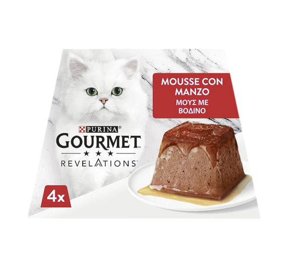 Purina Gourmet Revelations Μους Βοδινό με Σάλτσα 2x57gr