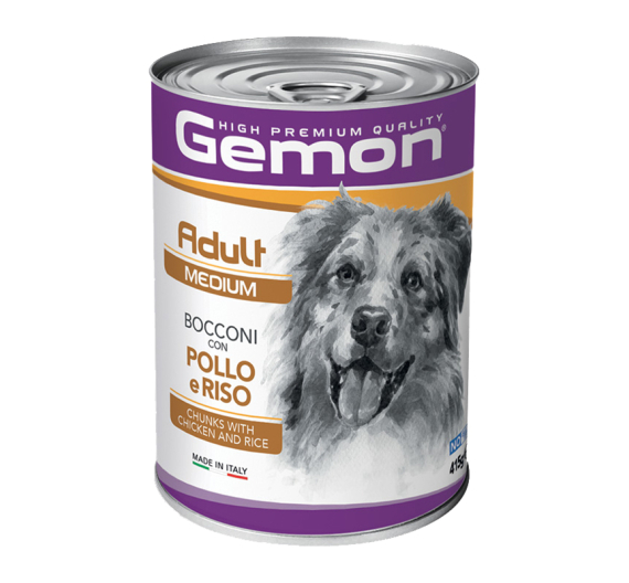 Gemon Dog Chunks Adult Medium Chicken & Rice 415g