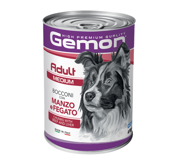 Gemon Dog Chunks Adult Medium Beef & Liver 415g