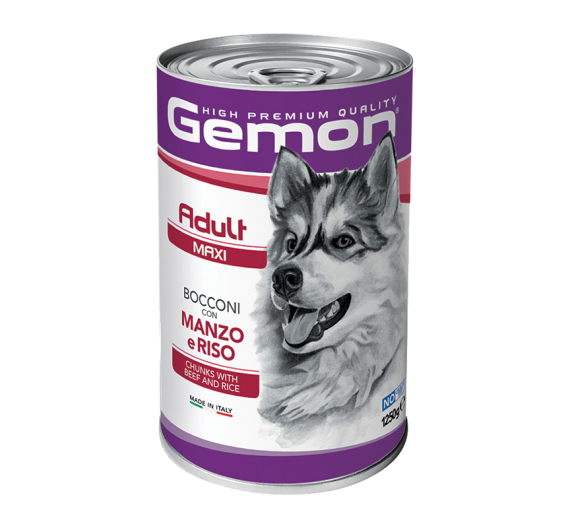 Gemon Dog Chunks Adult Maxi Beef & Rice 1250g