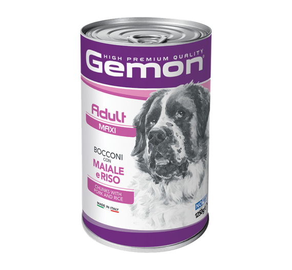 Gemon Dog Chunks Adult Maxi Pork & Rice 1250gr