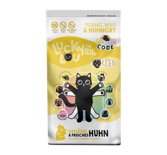 Lucky Lou Food Code Kitten Πουλερικά & Φρέσκο Κοτόπουλο 340gr