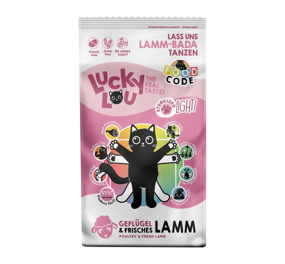 Lucky Lou Food Code Adult Light/Sterilised Πουλερικά & Φρέσκο Αρνί 340gr