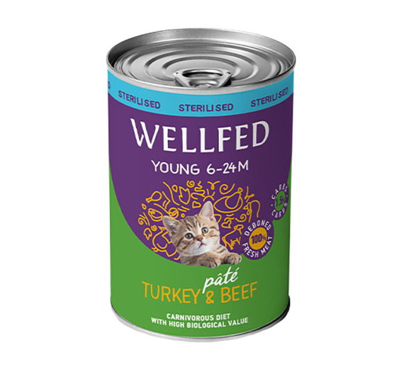 Wellfed Young Sterilised Turkey & Beef 400gr