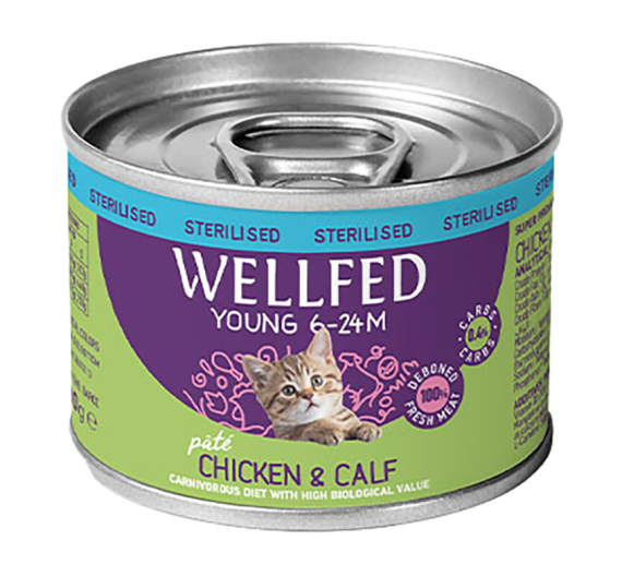 Wellfed Young Sterilised Chicken & Calf 200gr