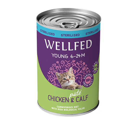 Wellfed Young Sterilised Chicken & Calf 400gr