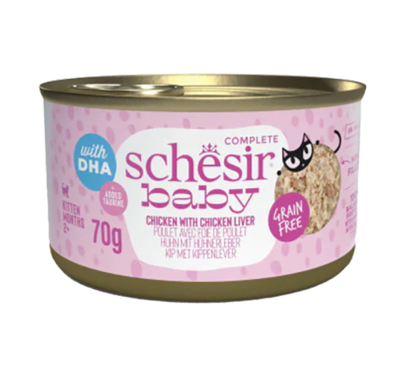 Schesir Cat Baby Wholefood Κοτόπουλο με Συκώτι 70gr