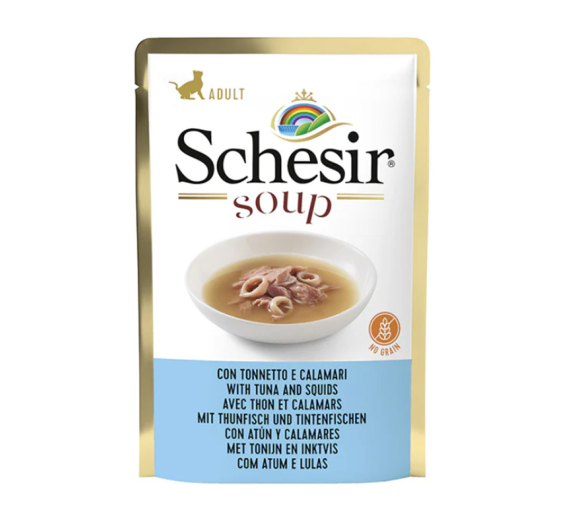 Schesir Cat Soup Άγριος Τόνος & Καλαμάρια 85gr