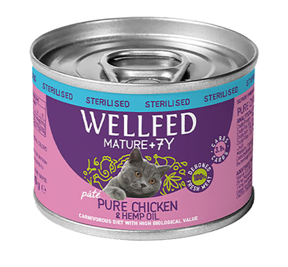 Wellfed Mature 7+ Chicken & Hemp Oil 200gr