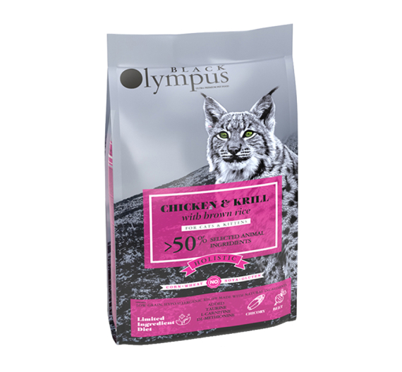 Black Olympus Low Grain Cat & Kitten Chicken & Krill 1.5kg