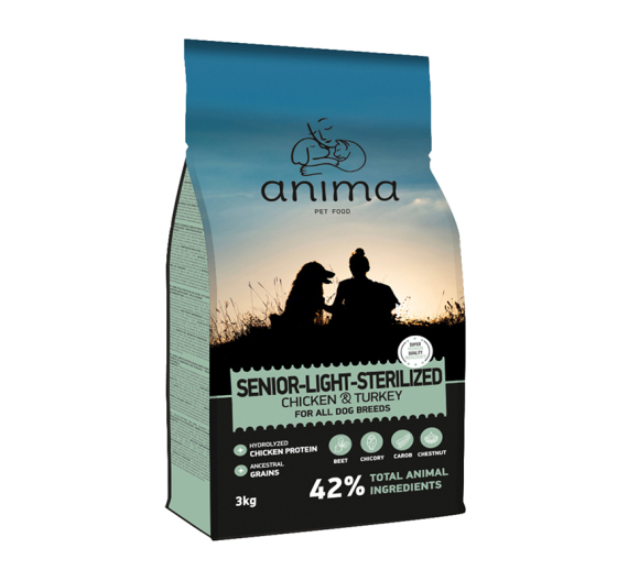 Anima Dog Senior Light Sterilised Chicken & Turkey 3kg