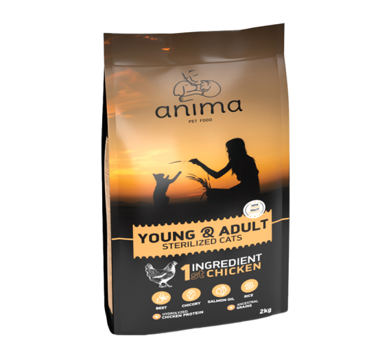 Anima Young & Adult Sterilised Chicken 2kg