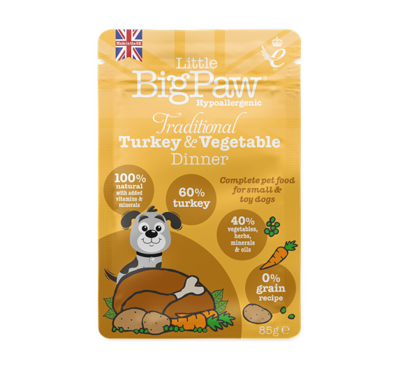 Little Big Paw Traditional Turkey & Vegetable Dinner 85gr