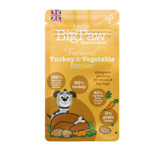 Little Big Paw Traditional Turkey & Vegetable Dinner 150gr