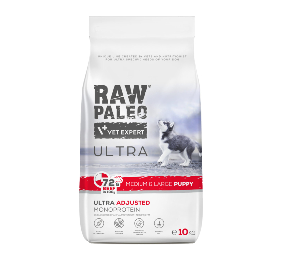 Vet Expert Raw Paleo Puppy Μedium & Large Beef 10kg