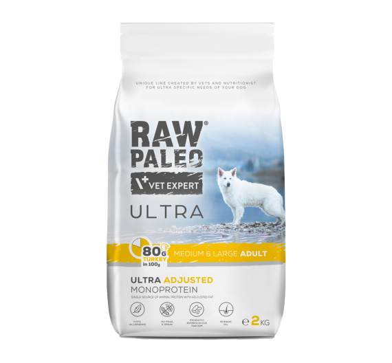 Vet Expert Raw Paleo Adult Μedium & Large Turkey 2kg