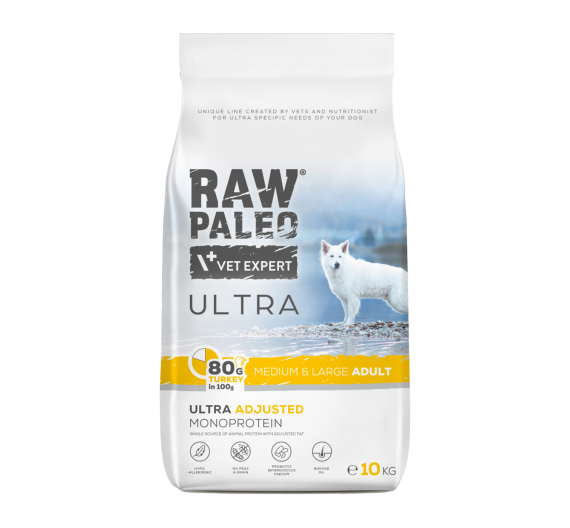 Vet Expert Raw Paleo Adult Μedium & Large Turkey 10kg