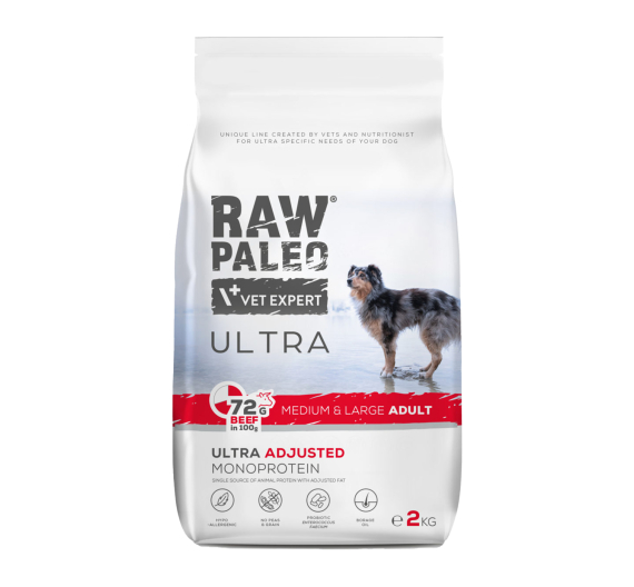 Vet Expert Raw Paleo Adult Μedium & Large Beef 2kg