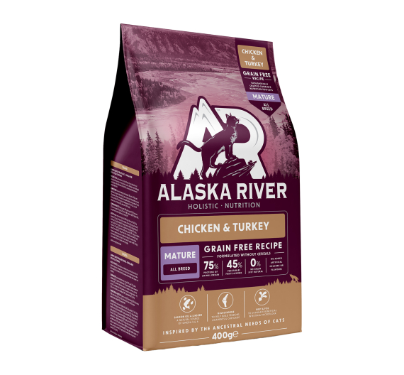 Alaska River Grain Free Cat Mature Chicken & Turkey 400gr