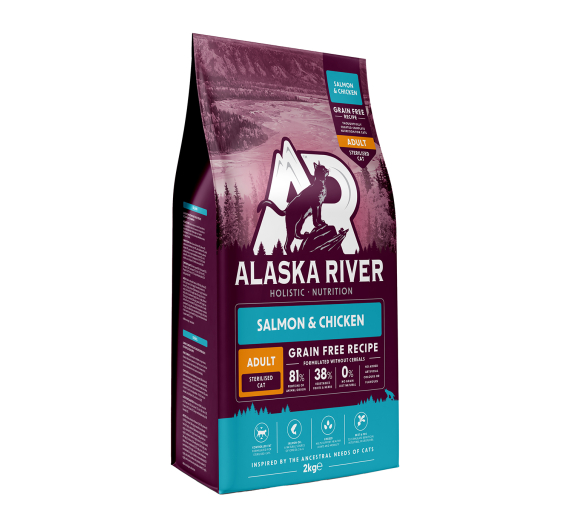 Alaska River Grain Free Cat Adult Sterilised Chicken & Salmon 2kg