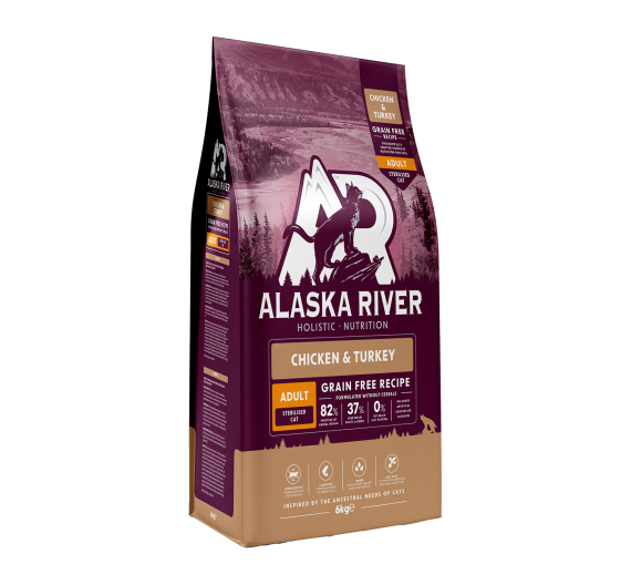 Alaska River Grain Free Cat Adult Sterilised Chicken & Turkey 6kg