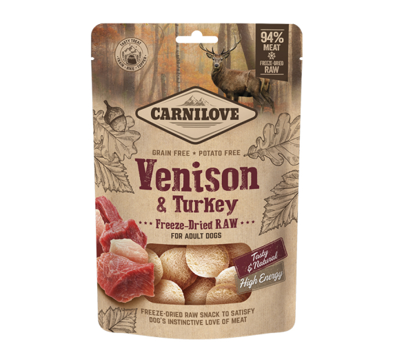 Carnilove Dog Freeze-Dried Raw Snacks Venison & Turkey 60gr