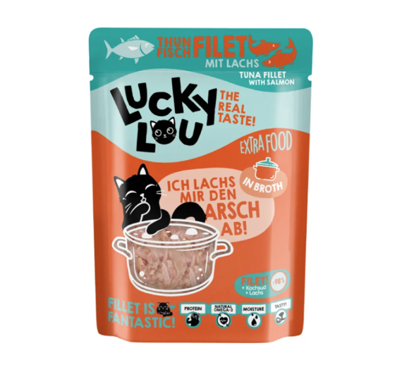 Lucky Lou ExtraFood Φιλέτο Τόνου & Σολομός σε Ζωμό 70gr