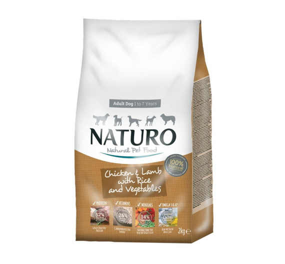 Naturo Adult Chicken, Lamb & Brown Rice 2kg